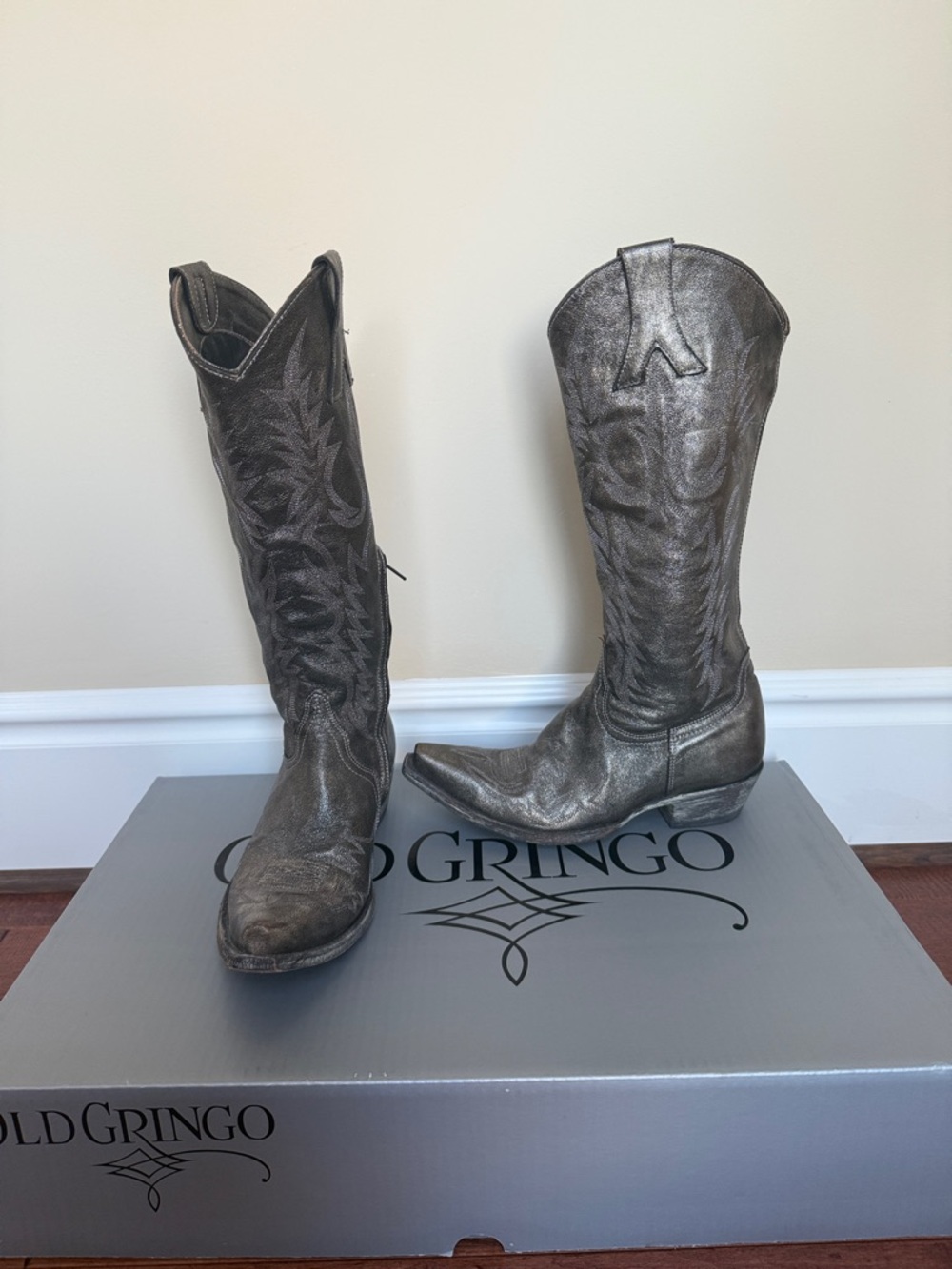 Old Gringo Metallic Pewter Cowboy Boots Mayra